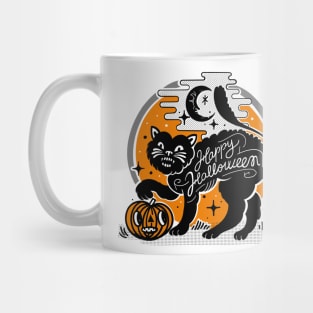 Happy halloween black cat Mug